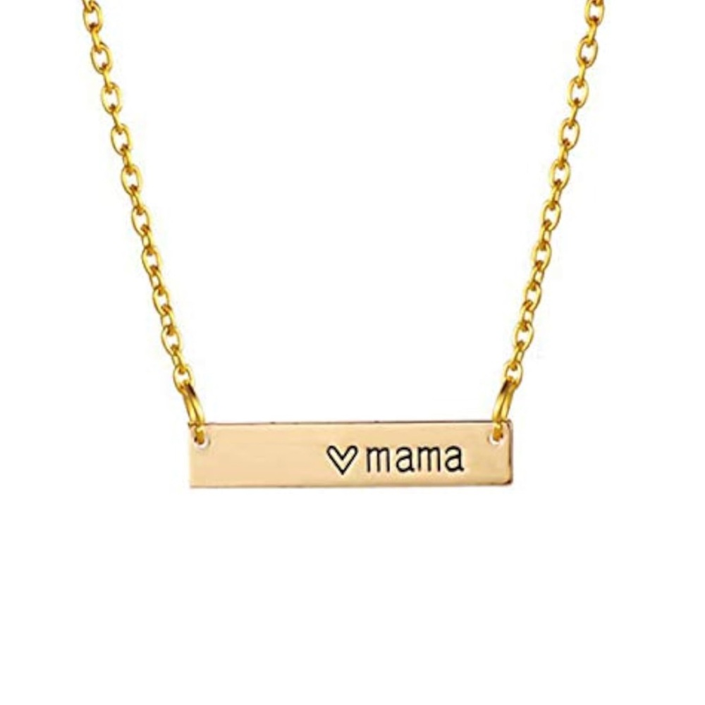 Gold 'Mama' Bar Necklace